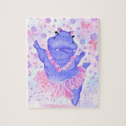 Prima Ballerina Hippo _ Happy Dancer Jigsaw Puzzle