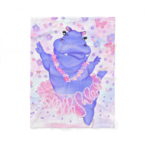 Prima Ballerina Hippo - Happy Fleece Blanket