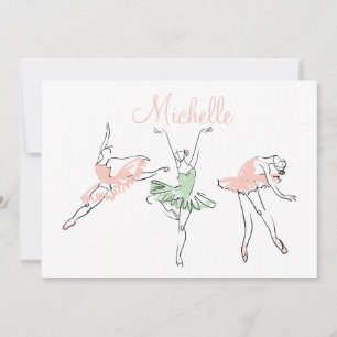 Prima Ballerina Personalized Stationery Note Card