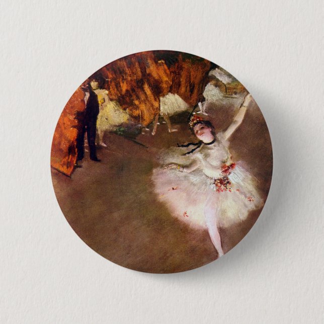Prima Ballerina, Rosita Mauri by Edgar Degas Button (Front)