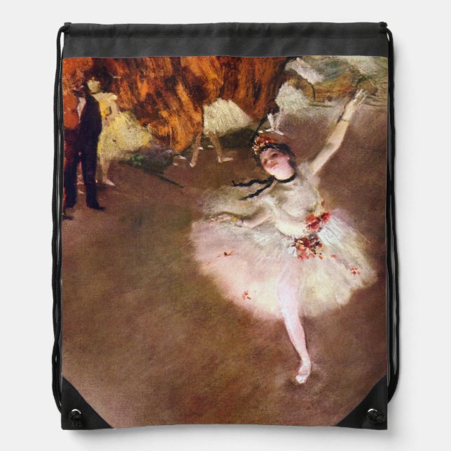Prima Ballerina, Rosita Mauri by Edgar Degas Drawstring Bag (Front)