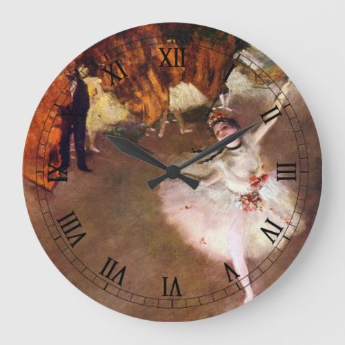 Prima Ballerina Rosita Mauri by Edgar Degas Large Clock