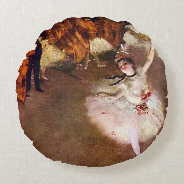 Prima Ballerina, Rosita Mauri by Edgar Degas Round Pillow (Front)