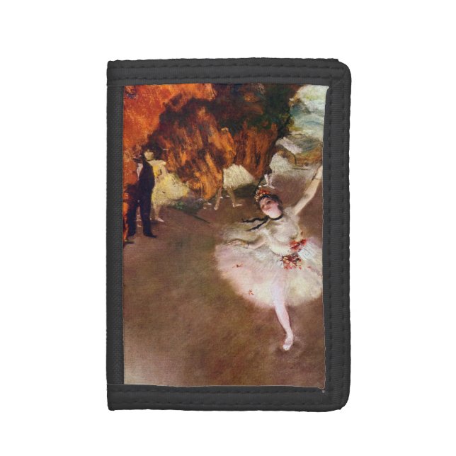 Prima Ballerina, Rosita Mauri by Edgar Degas Tri-fold Wallet (Front Vertical)