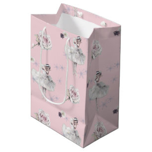 Prima Ballerina Swan and Roses Medium Gift Bag