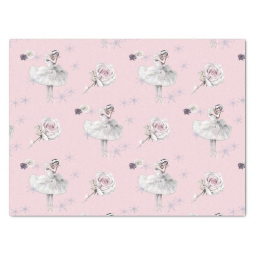 Prima Ballerina Swan and Roses Tissue Paper