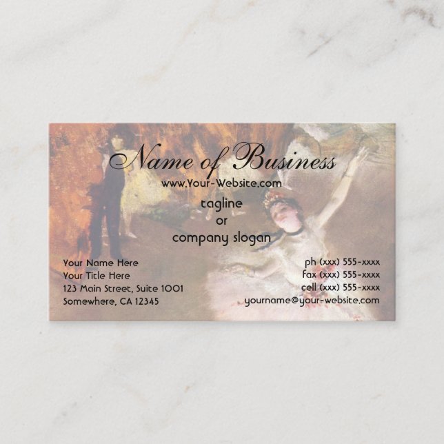 Prima Ballerina; the Star by Edgar Degas Business Card (Front)
