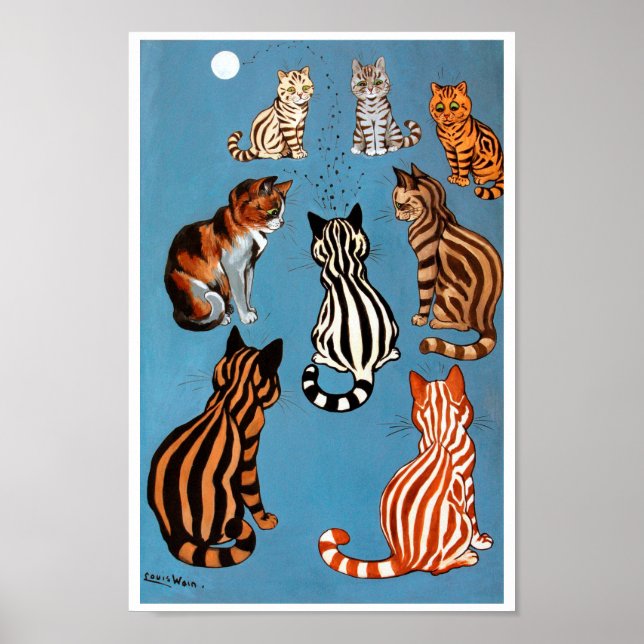 Primadonna of The Night, Louis Wain Poster (Front)