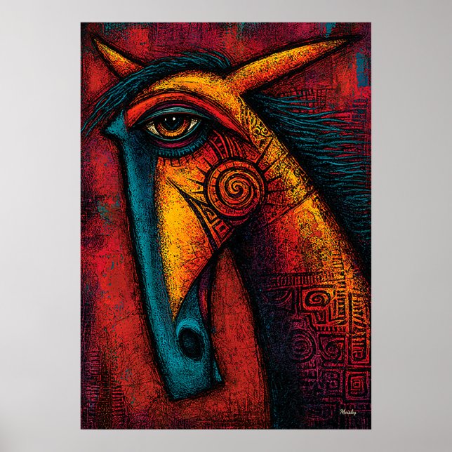 Primal Horse Spirit – Expressionist Abstract Wall  Poster (Front)