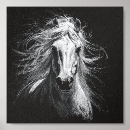 Primal Power 001 – White Horse Acrylic Photo Tile