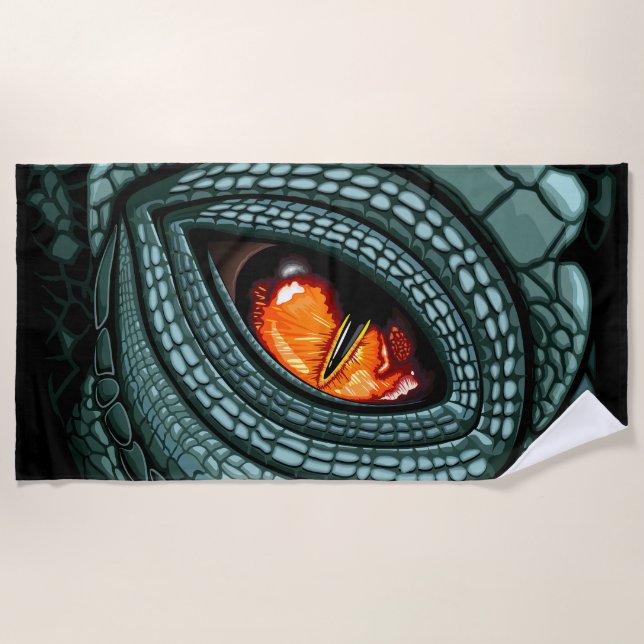 Primal Reptile Predator Eye Beach Towel (Front)