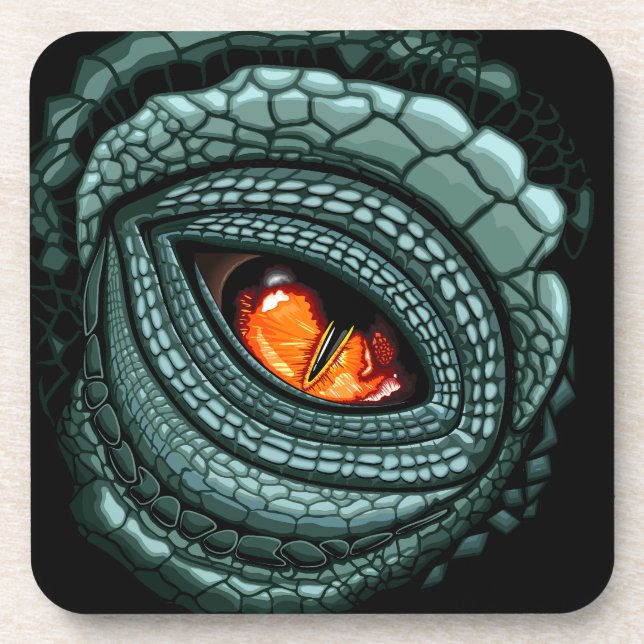 Primal Reptile Predator Eye Beverage Coaster (Front)