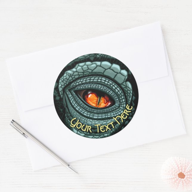 Primal Reptile Predator Eye Classic Round Sticker (Envelope)