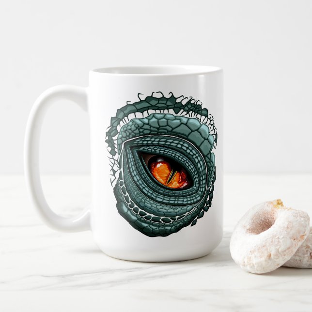 Primal Reptile Predator Eye Coffee Mug (With Donut)