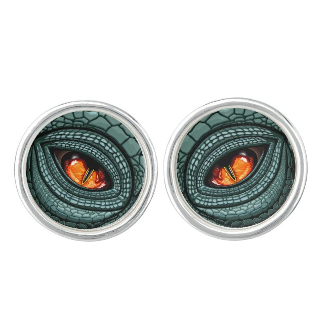 Primal Reptile Predator Eye Cufflinks (Front)