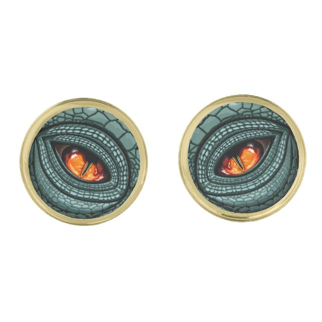 Primal Reptile Predator Eye Cufflinks (Front)