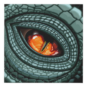 Primal Reptile Predator Eye Faux Canvas Print