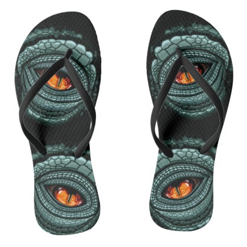 Primal Reptile Predator Eye Flip Flops
