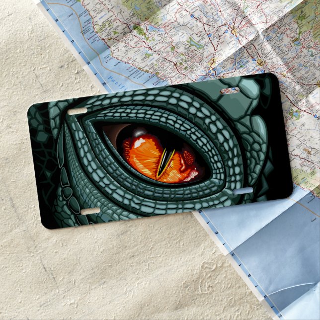 Primal Reptile Predator Eye License Plate (In Situ)