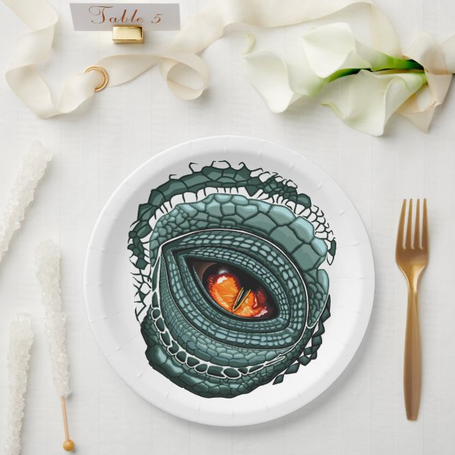 Primal Reptile Predator Eye Paper Plates (Wedding)
