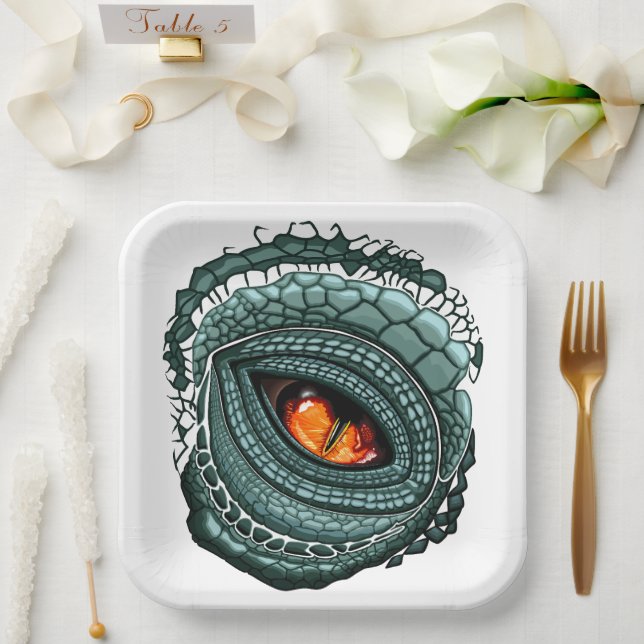 Primal Reptile Predator Eye Paper Plates (Wedding)