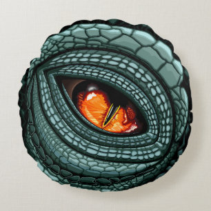 Primal Reptile Predator Eye Round Pillow