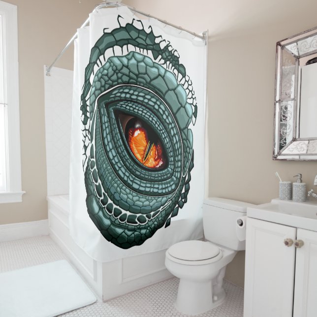 Primal Reptile Predator Eye Shower Curtain (In Situ)