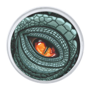 Primal Reptile Predator Eye Silver Finish Lapel Pin