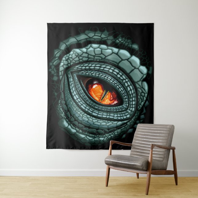Primal Reptile Predator Eye Tapestry (In Situ)
