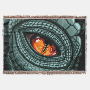 Primal Reptile Predator Eye Throw Blanket
