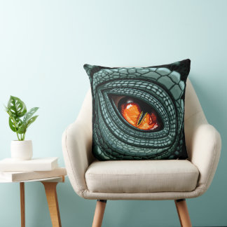 Primal Reptile Predator Eye Throw Pillow