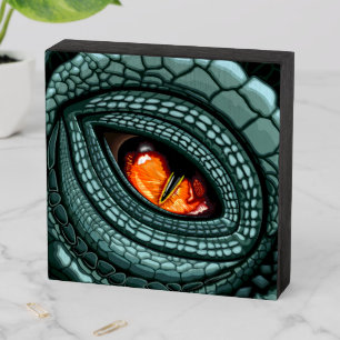 Primal Reptile Predator Eye Wooden Box Sign