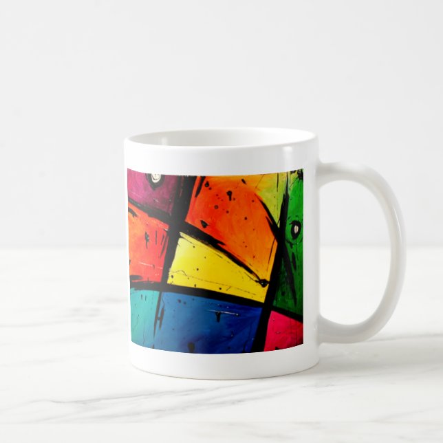 Primary Abstract Groovy Art Coffee Mug (Right)