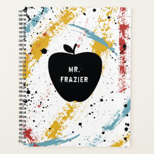 Primary Brushstrokes Abstract Art Teacher Apple Planner