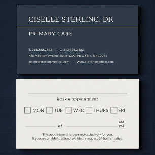 Primary Care Doctor Office Appointment Reminder Business Card