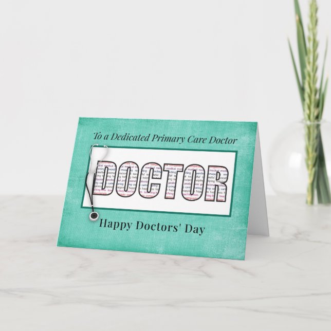 Primary Care Doctors' Day Dedicated Typography Card (Front)