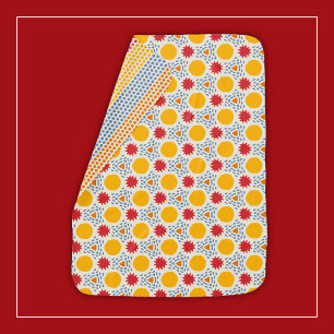 Primary Color Abstract Shapes and Polka Dot Stripe Baby Blanket