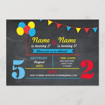Primary Color Birthday Girls Boys Any Age Invite by WOWWOWMEOW at Zazzle