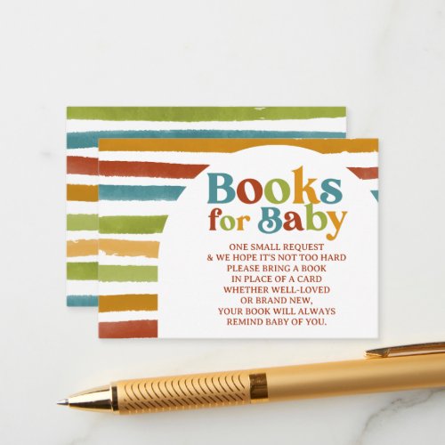 Primary Color Boho Rainbow Book Request Enclosure Card