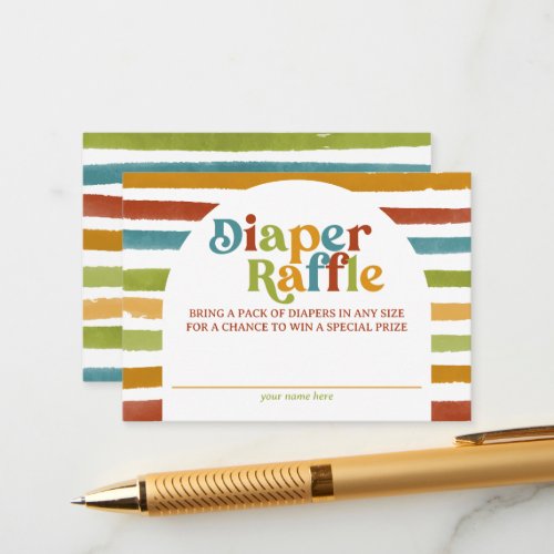Primary Color Boho Rainbow Diaper Raffle Enclosure Card