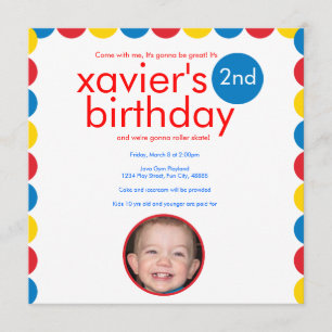 Primary Color Circle Birthday Invite