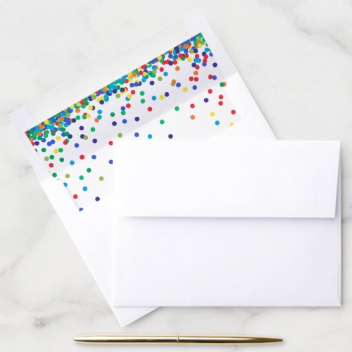 Primary color Confetti in bright colors Envelope Liner