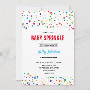 Primary color confetti theme invitation