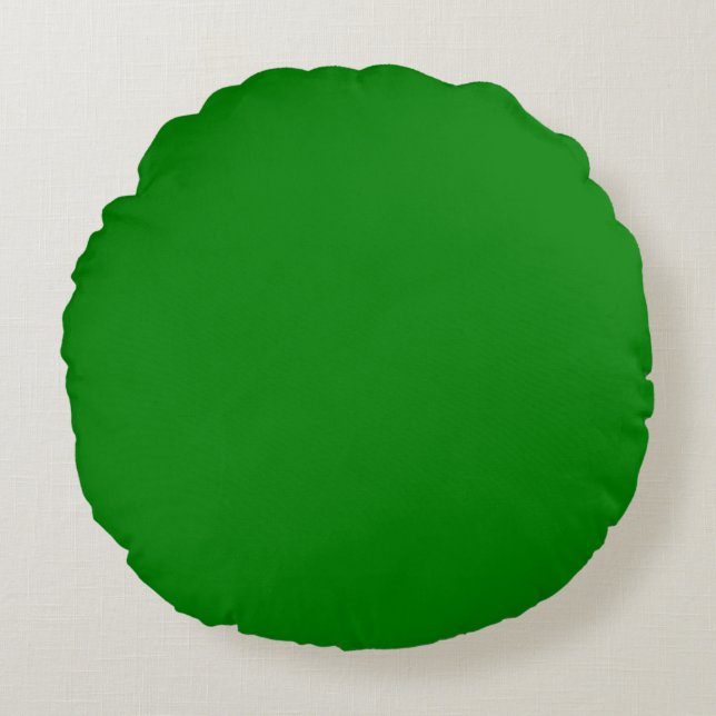 Primary Color Green-ROUND THROW PILLOW (Front)
