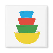 Primary Color Pyrex Mixing Bowls Magnet | Rainbow