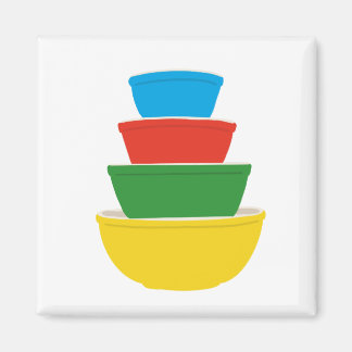 Primary Color Pyrex Mixing Bowls Magnet | Rainbow