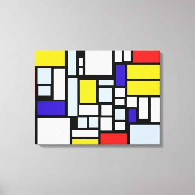 Primary Color Squares and Rectangles Wall Art (Front)