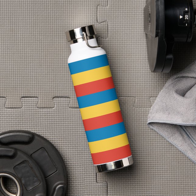 Primary Color Stripes Water Bottle (Gym)