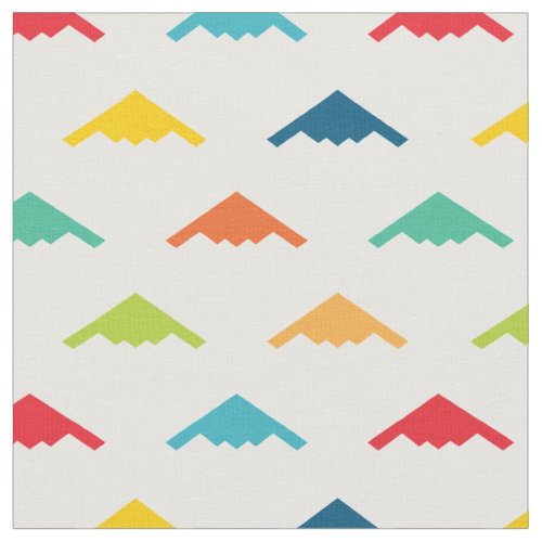 Primary Colored B_2 Spirit Stealth Bomber Pattern Fabric