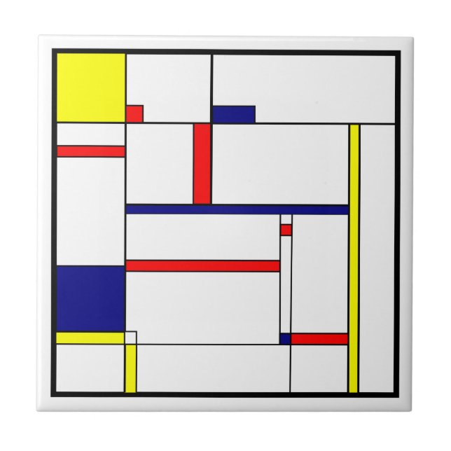 Primary Colors and Shapes Ceramic Tile (Front)
